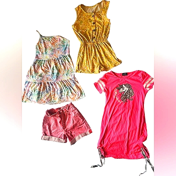 Colorful Girls' Summer Clothing  4 Piece Set Size 10 - Picture 1 of 13
